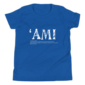 Youth Short Sleeve T-Shirt AMI Front & Back printing Logo White