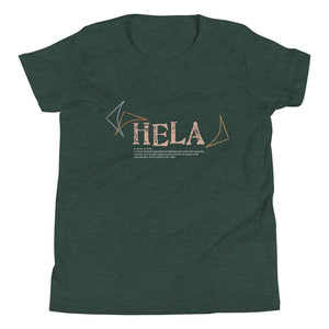 Youth Short Sleeve T-Shirt HELA Front & Back printing Logo White