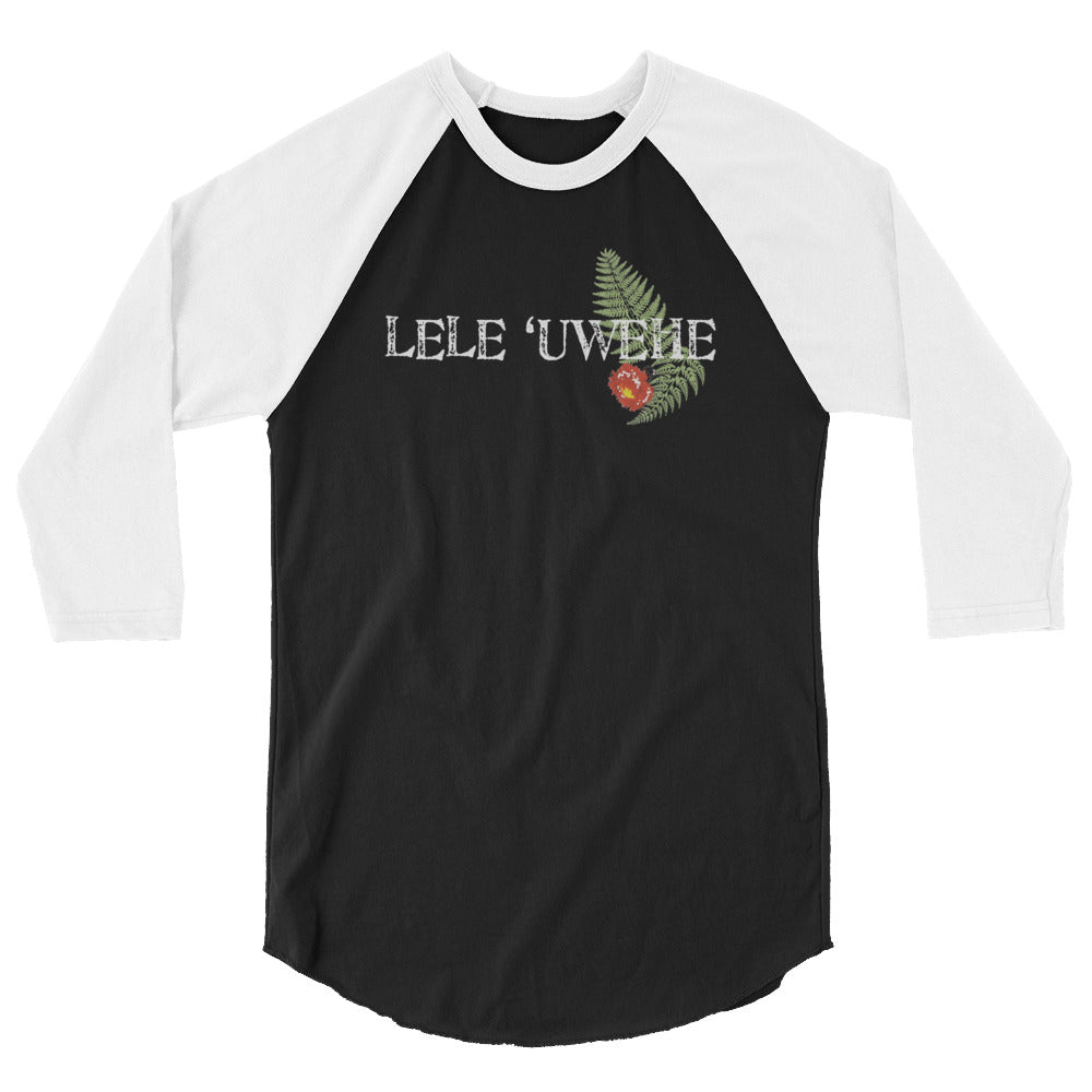 3/4 sleeve raglan shirt LELE 'UWEHE Logo White