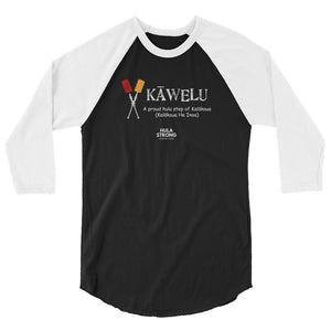 3/4 sleeve raglan shirt KAWELU Kahili Logo White