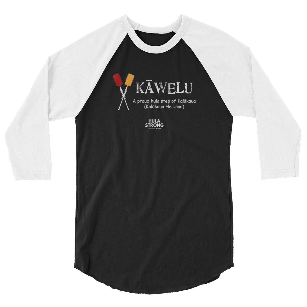 3/4 sleeve raglan shirt KAWELU Kahili Logo White