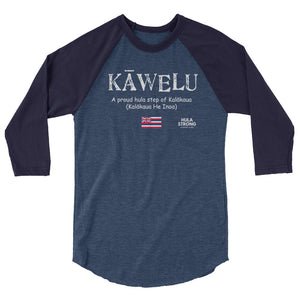 3/4 sleeve raglan shirt KAWELU Flag Logo White