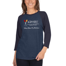 Load image into Gallery viewer, 3/4 sleeve raglan shirt &quot;Kawelu Khili&quot; for Hālau Hula ʻO Nāleihiwa
