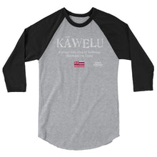 Load image into Gallery viewer, 3/4 sleeve raglan shirt KAWELU Flag Logo White
