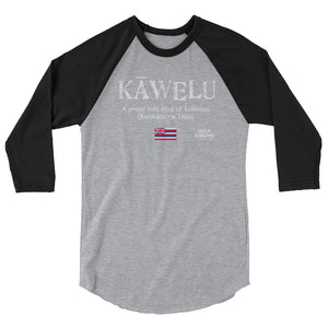 3/4 sleeve raglan shirt KAWELU Flag Logo White