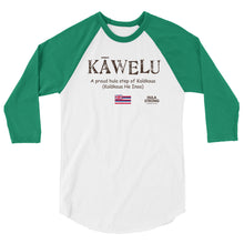 Load image into Gallery viewer, 3/4 sleeve raglan shirt KAWELU Flag
