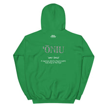 Load image into Gallery viewer, Unisex Hoodie ONIU Front &amp; Back Printing Logo White

