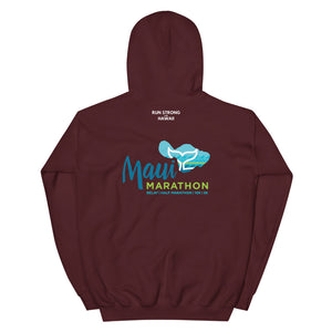 Unisex Hoodie Maui Marathon Front & Back printing (Logo White)