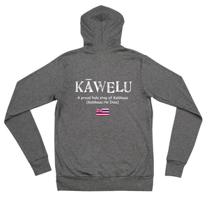 Unisex zip hoodie "KAWELU Flag" / Front & Back Printing