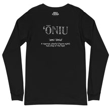 Load image into Gallery viewer, Unisex Long Sleeve Tee ONIU Front &amp; Back Printing Logo White
