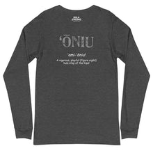 Load image into Gallery viewer, Unisex Long Sleeve Tee ONIU Front &amp; Back Printing Logo White
