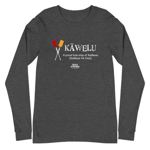 Unisex Long Sleeve Tee KAWELU Kahili Logo White