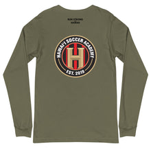 Load image into Gallery viewer, Unisex Long Sleeve Tee Hawaii Soccer Academy Front &amp; Back printing (Logo Black)
