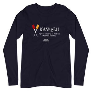 Unisex Long Sleeve Tee KAWELU Kahili Logo White