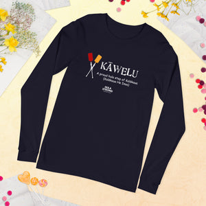 Unisex Long Sleeve Tee KAWELU Kahili Logo White