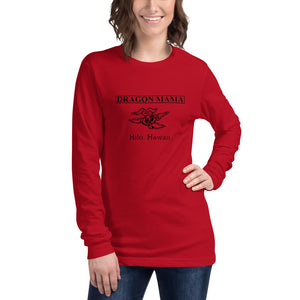 Unisex Long Sleeve Tee Dragon Mama Futon Shop (Logo Black)