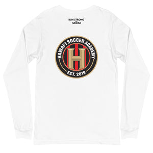 Unisex Long Sleeve Tee Hawaii Soccer Academy Front & Back printing (Logo Black)