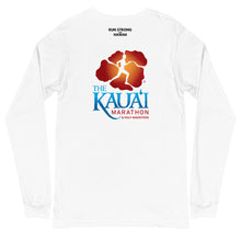 Load image into Gallery viewer, Unisex Long Sleeve Tee Kauai Marathon Front &amp; Back printing (Logo Black)
