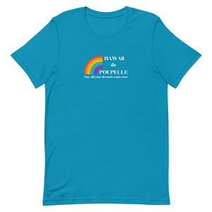 Short-Sleeve Unisex T-Shirt Hawaii de Poupelle (Rainbow Logo white)
