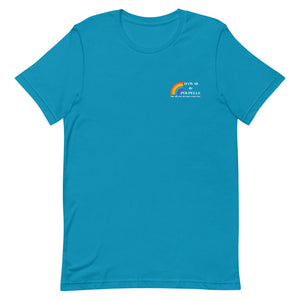 Short-Sleeve Unisex T-Shirt Hawaii de Poupelle (Rainbow Logo white)