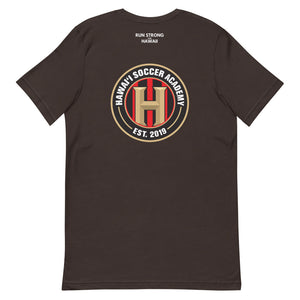 Short-Sleeve Unisex T-Shirt Hawaii Soccer Academy Front & Back printing (Logo White)