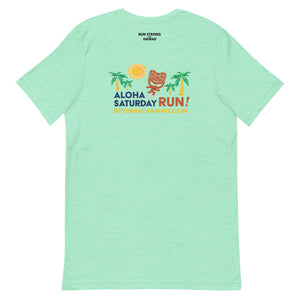 Short-Sleeve Unisex T-Shirt Aloha Saturday Run Front & Back printing (Logo Black)