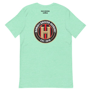 Short-Sleeve Unisex T-Shirt Hawaii Soccer Academy Front & Back printing (Logo Black)