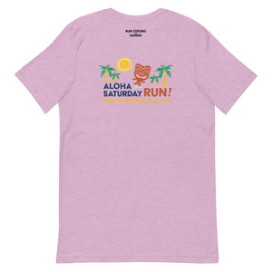 Short-Sleeve Unisex T-Shirt Aloha Saturday Run Front & Back printing (Logo Black)