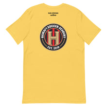 Load image into Gallery viewer, Short-Sleeve Unisex T-Shirt Hawaii Soccer Academy Front &amp; Back printing (Logo Black)
