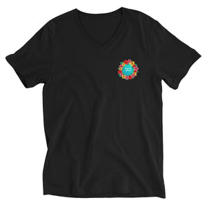 Unisex Short Sleeve V-Neck T-Shirt #SUPPORT ALOHA Series Flower
