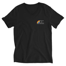 Load image into Gallery viewer, Unisex Short Sleeve V-Neck T-Shirt Hawaii de Poupelle (Rainbow Logo white)
