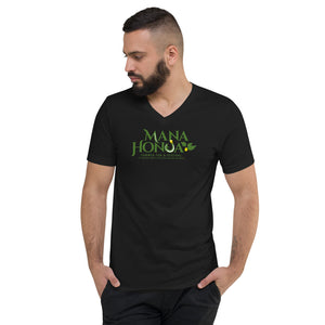 MANA HONUA Unisex Short Sleeve V-Neck T-Shirt Logo Green