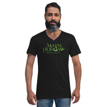 Load image into Gallery viewer, MANA HONUA Unisex Short Sleeve V-Neck T-Shirt Logo Green
