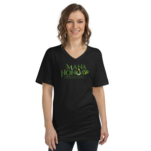 MANA HONUA Unisex Short Sleeve V-Neck T-Shirt Logo Green