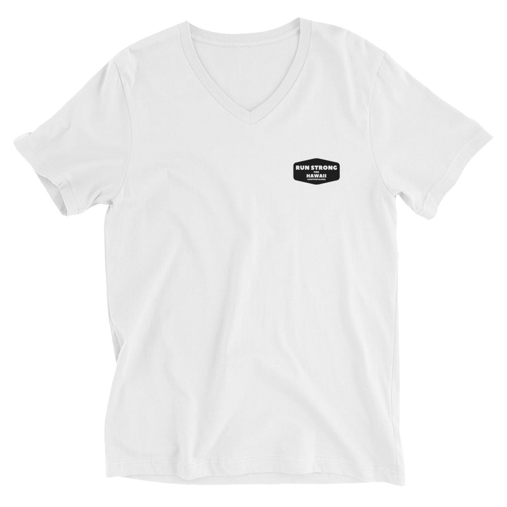 Unisex Short Sleeve V-Neck T-Shirt Hawaii Soccer Academy Front & Back printing (Logo Black)