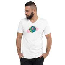 Load image into Gallery viewer, Unisex Short Sleeve V-Neck T-Shirt White Aloha Hands
