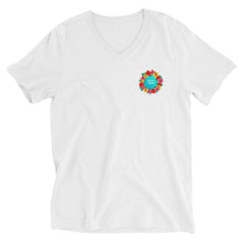 Load image into Gallery viewer, Unisex Short Sleeve V-Neck T-Shirt #SUPPORT ALOHA Series Flower
