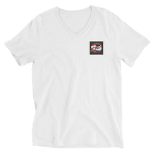 Load image into Gallery viewer, Unisex Short Sleeve V-Neck T-Shirt Maido (Logo Black Background)
