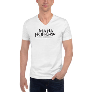 MANA HONUA Unisex Short Sleeve V-Neck T-Shirt Logo Black
