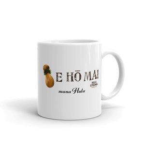 White glossy mug for "mana Hula"