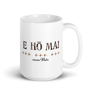 White glossy mug for "mana Hula"