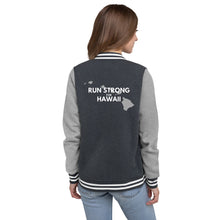 Load image into Gallery viewer, Women&#39;s Letterman Jacket RUN STRONG FOR HAWAII

