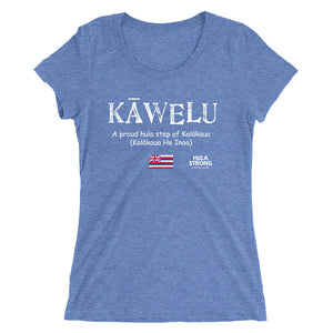 Ladies' short sleeve t-shirt KAWELU Flag Logo White