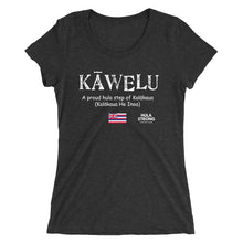 Load image into Gallery viewer, Ladies&#39; short sleeve t-shirt KAWELU Flag Logo White
