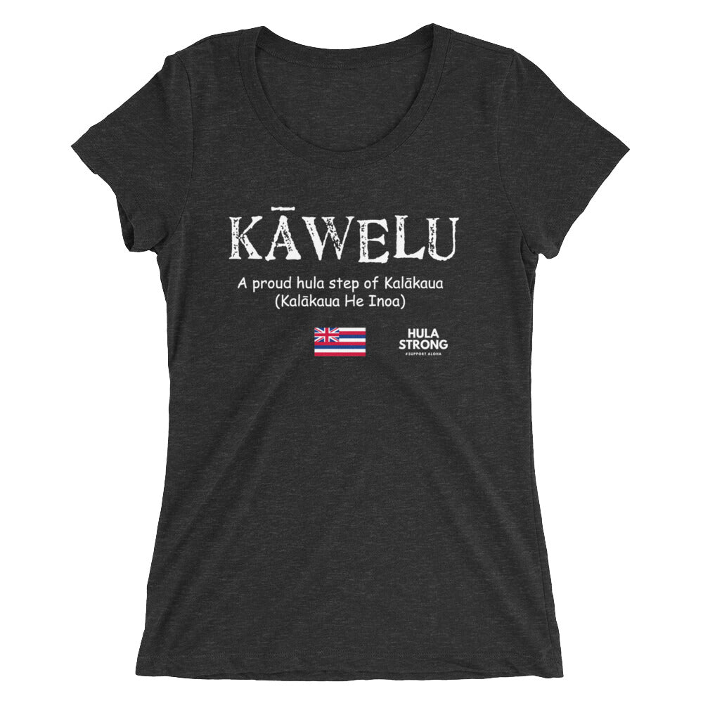 Ladies' short sleeve t-shirt KAWELU Flag Logo White
