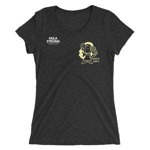 "HULA APPS" Ladies' short sleeve t-shirt Yellow Logo