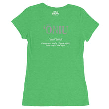 Load image into Gallery viewer, Ladies&#39; short sleeve t-shirt ONIU Front &amp; Back Printing Logo White
