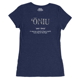 Ladies' short sleeve t-shirt ONIU Front & Back Printing Logo White