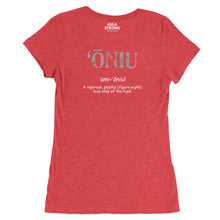 Load image into Gallery viewer, Ladies&#39; short sleeve t-shirt ONIU Front &amp; Back Printing Logo White
