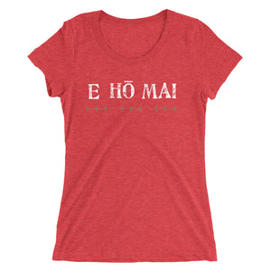 Ladies' short sleeve t-shirt E HO MAI Front & Back Printing Logo White